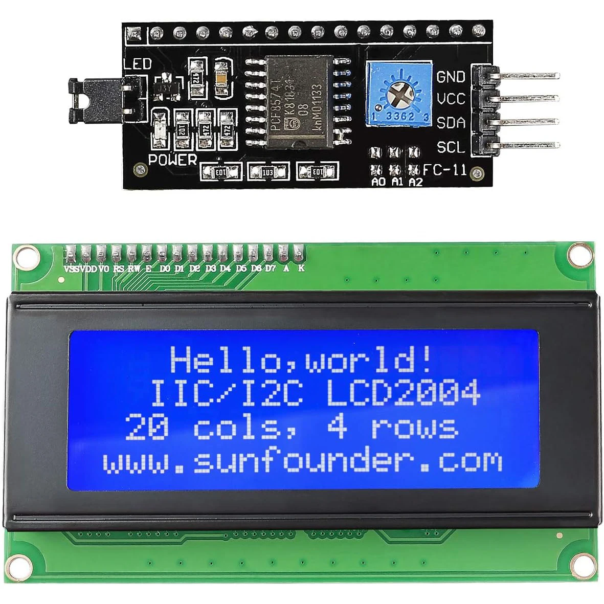 20x4 LCD-Anzeige modul mit seriellem IIC/I2C-Schnittstellenadapter IIC I2C Twi Seriell 20x4 LCD-Modul abschirmung für Arduino R3 Image