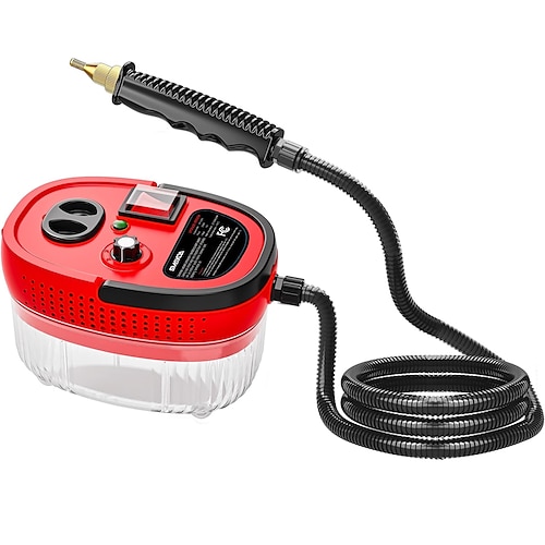 Pulitore a vapore portatile da 2500 W, macchina per la pulizia a vapore ad alta temperatura e pressione, vaporizzatore portatile con testine a spazzola per la decorazione di auto, cucina, bagno,