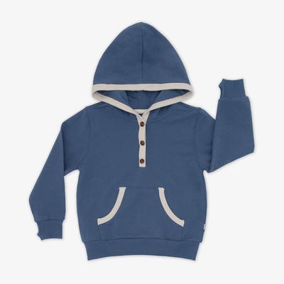 Vintage Navy Henley Hoodie - 6-12 months