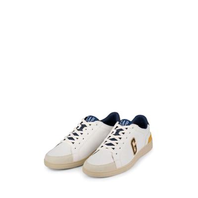 Gap Mens White, Yellow and Navy Seattle Low Top G Trainers - White, Yellow And Navy