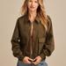 Lucky Brand Lucky Legend Bomber Jacket - Women's Clothing Outerwear Jackets Coats in Olive You, Size L