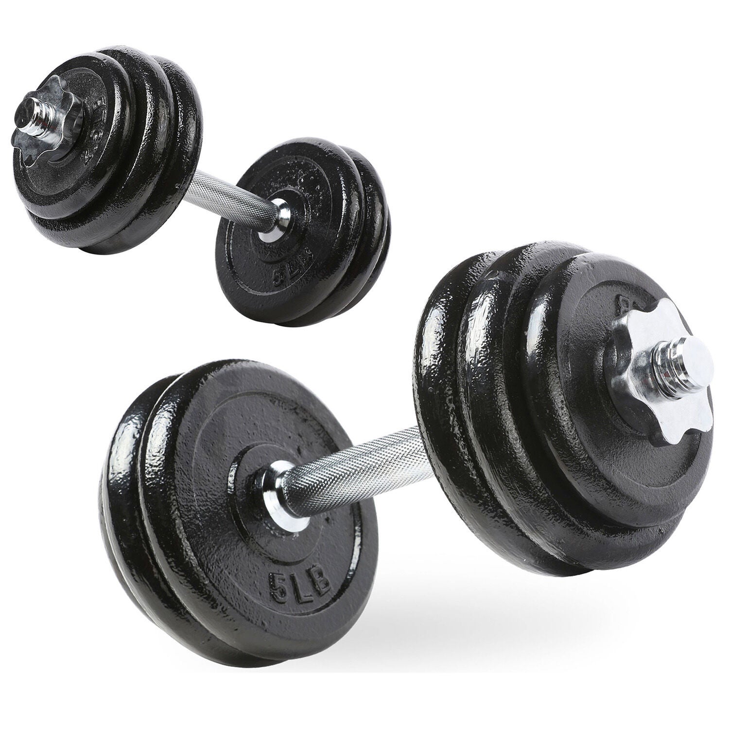 40Lb Cast Iron Adjustable Dumbbell Set