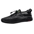 Mumuj Men Summer Footwear Mens Comfortable Sneakers New Men's Outdoor Sports Shoes for Foreign Trade Casual Anti Slip Hiking Shoes Breathable Mesh Men's Mens Lightweight Shoe Mens Walking (Black, 7)