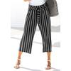 Culotte LASCANA, Damen, Gr. 54, N-Gr, schwarz-weiß (schwarz, weiß, gestreift), Stoff, Obermaterial: 95% Polyester, 5% Elasthan, casual, weit 7/8-Länge, Hosen, in 7/8-Länge und Bindegürtel, Stoffhose, elegant und sommerlich, Topseller