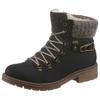 Winterstiefelette RIEKER, Damen, Gr. 40, grau (nachtblau, grau), Nubuklederimitat, Textil, kontrastfarbene Details, klassisch, Schuhe, Winterboots, Schnürboots mit Strickrand und Rieker-TEX