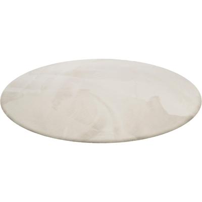 Hochflor-Teppich WECON HOME BASICS "Anna" Gr. 9, beige (creme), H:25mm Ø:100cm, Kunstfaser, Teppiche, Wohnzimmer, Schlafzimmer, Felloptik, sehr weich und flauschig, Uni Image