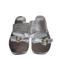 Free People Shoes | Free People Mila Minimal Flat Metallic Silver Leather Flat Slide Sandals Size 8 | Color: Silver | Size: 8