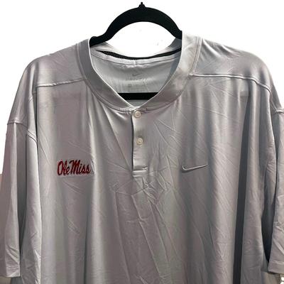 Nike Shirts | 4xl Nike Dri-Fit Nike Golf Ole Miss Short Sleeve Dri Shirt- Light Gray Nwt | Color: Gray/Silver | Size: 4xl