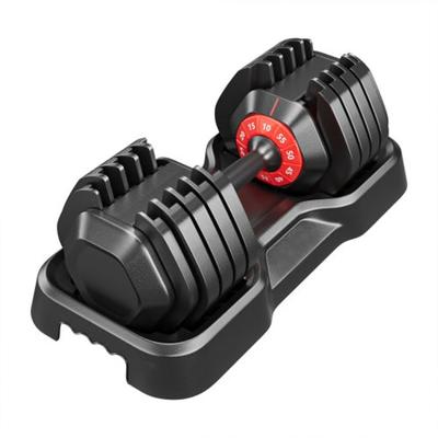 Adjustable Dumbbell , 10 in 1 Free Dumbbell for Men and Women, Black Dumbbell for Home Gym, Fast Adjust(10 Gears/55 LB)