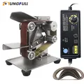 Nuova Levigatrice a nastro a velocità continua 110V/220V Lucidatrice Rettificatrice Mini Smerigliatrice Levigatrice a nastro fai da te Affilatrice Strumento per lucidare