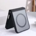 Per Samsung Galaxy Z Flip 7 6 5 4 5G Custodia Magsafe Nero smerigliato Pieghevole Cerniera trasparente Cover rigida di ricarica wireless magnetica