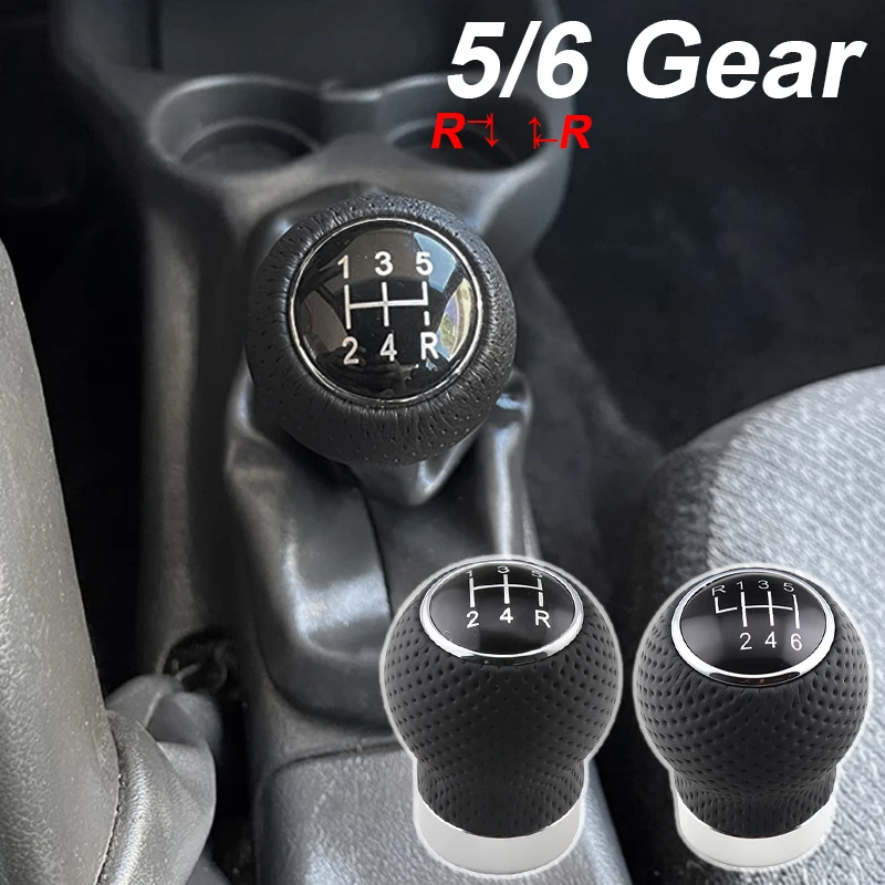 Pomello del cambio in pelle PU universale R a 5/6 velocità Pomello del cambio manuale per auto Pomello di ricambio per cambio testa del cambio modificata