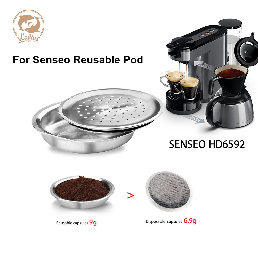 Wiederverwendbare Kaffeekapsel für Senseo Philips, nachfüllbare Kaffeepad HD7801 und HD6592 System Espresso Senseo Filter Crema Maker Image