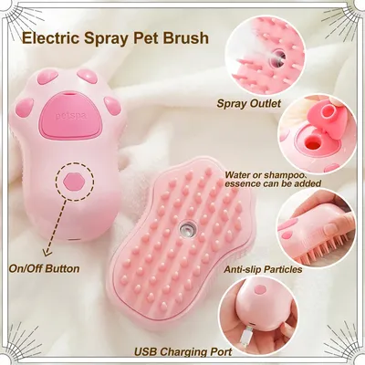 Katze Dampf bürste Kamm Hunde bürste 3 in 1 Haustier bürste elektrisches Spray Katzen haar bürsten Image