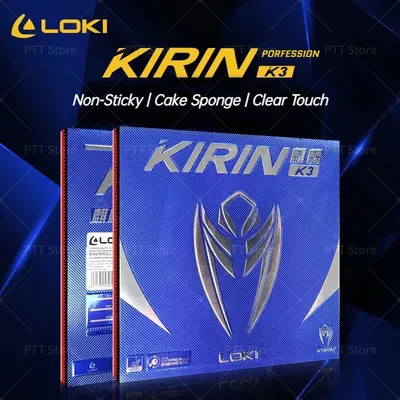 Original loki kirin k3 tischtennis gummi nicht klebrige ping pong gummi platte mit niger schwamm vor abgestimmter kuchen schwamm loki gummi Image