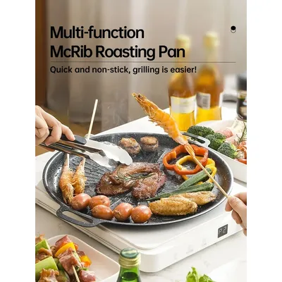 Nicht-stick Braten Grill Gericht Multi-Griddle Eisen Platte Induktion Outdoor Herd Backblech Set Koreanische Grill Pfanne