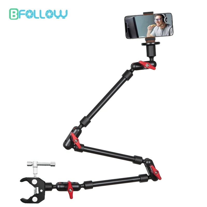 BFOLLOW 32 "22" Smartphone-Halterung magischer Arm für Kamera artikulierte flexible Wand halterung Schreibtisch klemme Tablet Webcam Gopro Ständer Image