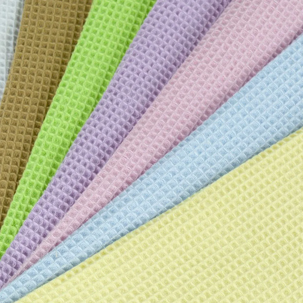 Weicher Waffelgeflecht-Polyesterstoff, reine Farbe im halben Hof, zum Selbermachen, Quilten, Kleidung, Nähen, für Nachtwäsche, Bademäntel, hautfreundlich Image