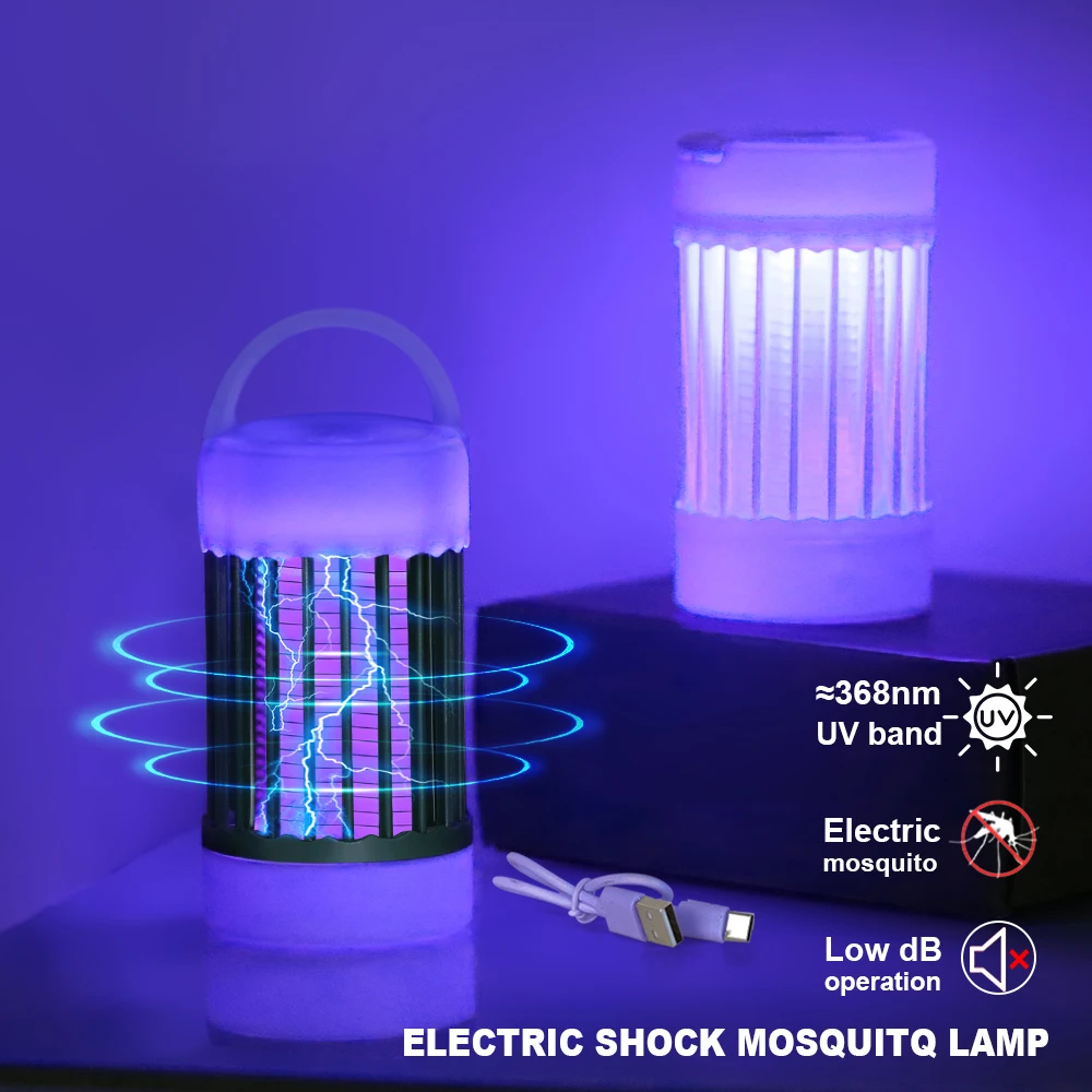 Elektrische Moskito-Mörder-Lampe, UV-Licht, Insektenvernichter, Falle, USB, 5 V, Sommer-Fliegenklatsche, Insektenvernichter-Licht ﻿ Camping Image