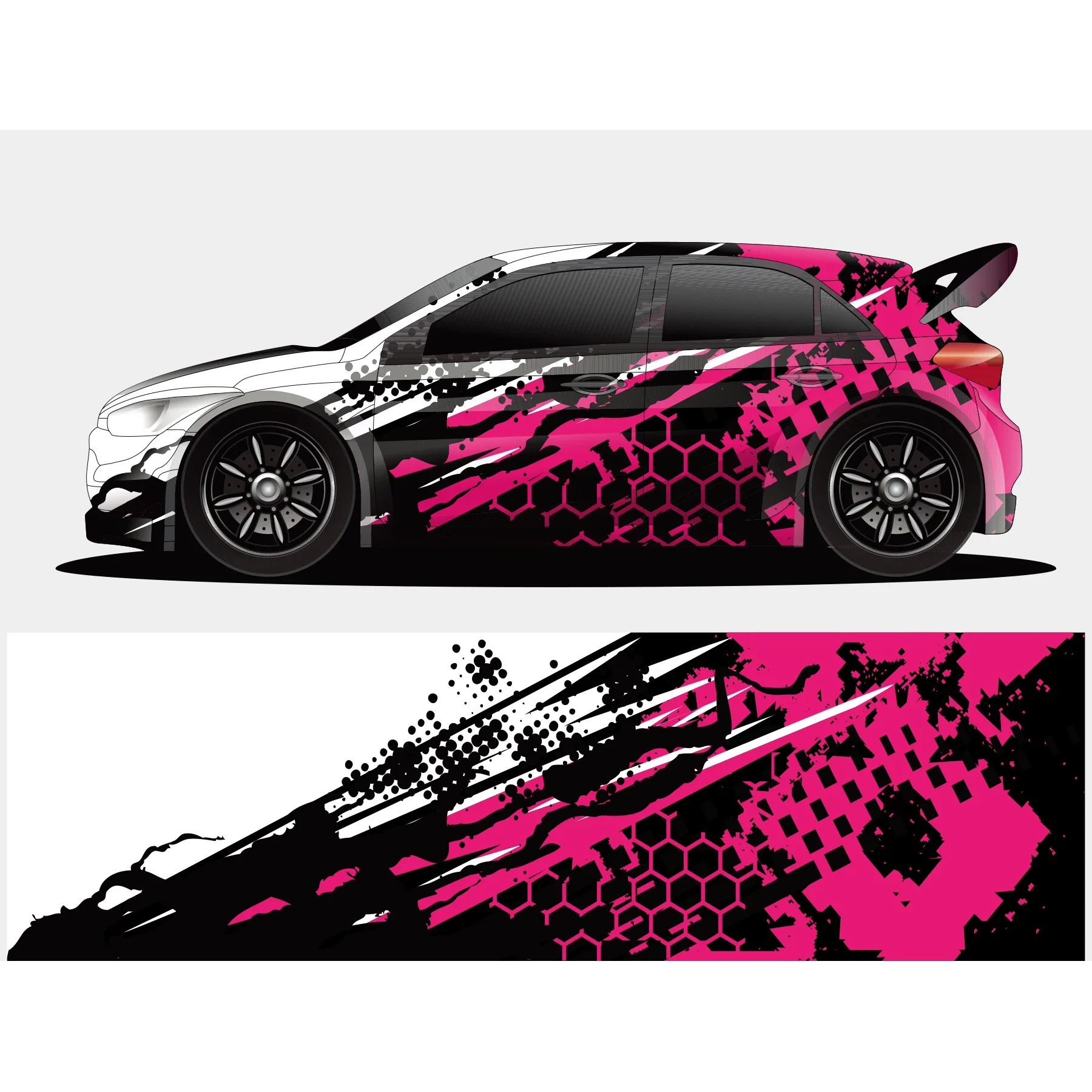 Rosa Aufkleber Auto Full Wrap Aufkleber Auto Aufkleber Dekorativer Schnitt Karosserie Racing Grafik Aufkleber Vinyl Wrap Modernes Design Rot Breite 58 cm