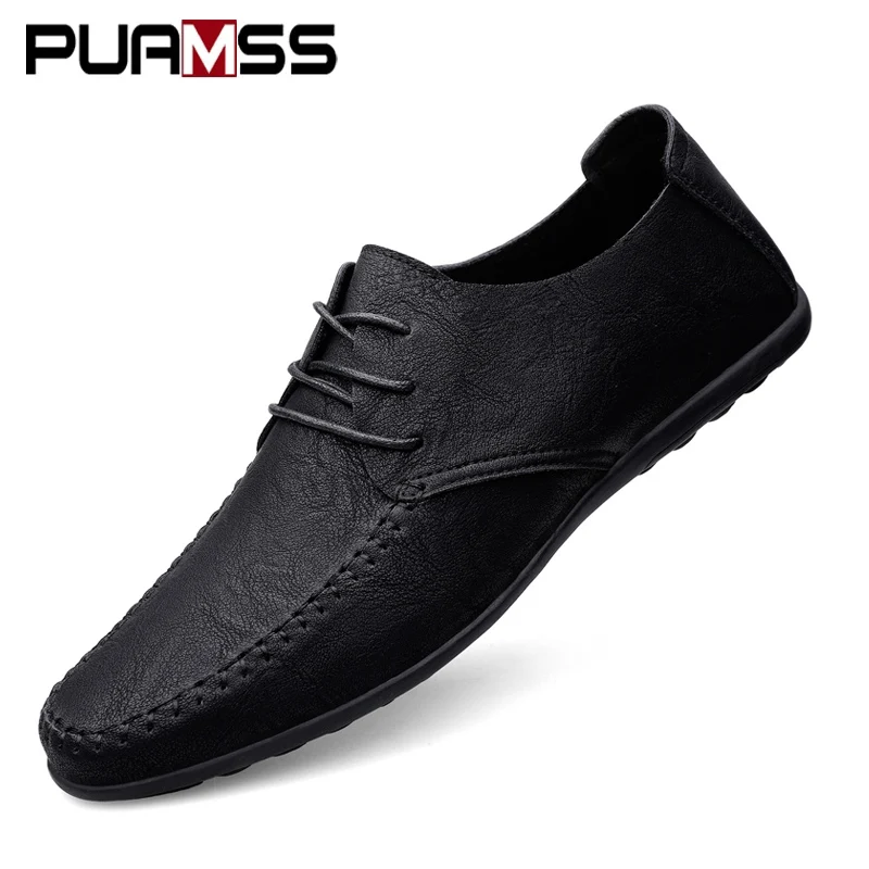 Leder Männer Schuhe Fashion Formal Männer Schuhe Mokassins Italienischen Atmungsaktiv Männlichen Fahren Schuhe Schwarz Plus Größe 38-47