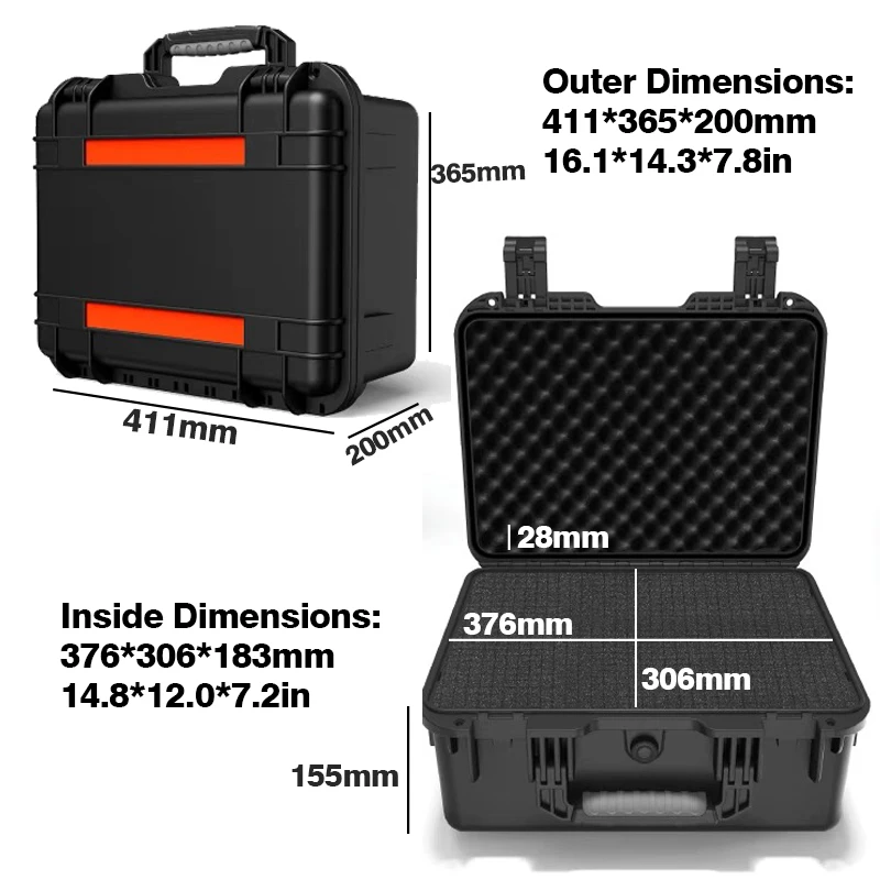 1pc étui à outils de transport rigide sac étui rigide étanche boîte à outils boîte de rangement équipement Instrument boîte à outils matériel boîte à outils Portable