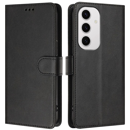 Handy Hülle Handyhüllen Für Samsung Galaxy S25 S24 S23 S23 FE S22 S21 Ultra Plus A55 5G A35 5G A25 A15 Rückseite Mit Ständer Magnetisch Mit Handgelenkschlaufe Retro TPU PU-Leder Image