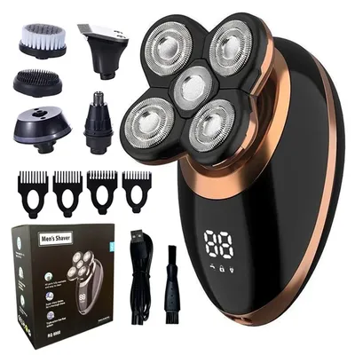 5 In 1 Electric Shaver For Men Bald Head Hair Clipper Nose Trimmer Floating 5 Blade Heads Shaving