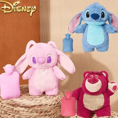 Disney Plush Hand Warm Bottle Stitch Cartoon Water Filled Hand Warmer Cute Lotso Hot Water Bottles