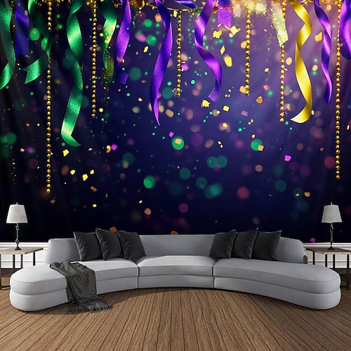 Schwarzlicht Wandteppich UV reaktiv im Dunkeln leuchtend Party Neon psychedelisch trippig neblig hängender Wandteppich Wandbild für Wohnzimmer Schlafzimmer Image