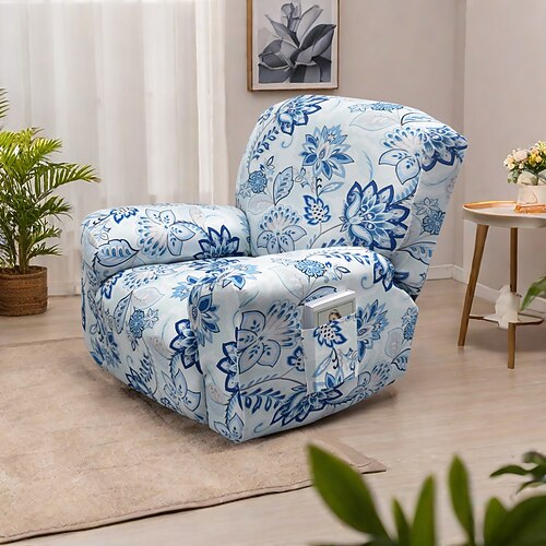 Stretch-Bezug für Relaxsessel mit Blumenmuster, hochwertiger Stoffbezug mit elastischem Design für eine perfekte Passform und stilvollen Schutz Ihrer Möbel Image