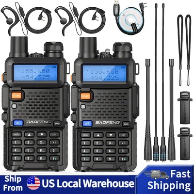 2PCS BAOFENG UV-5R Walkie Talkie Dual Band VHF UHF Two Way Radio Long Range 128CH VOX Handheld