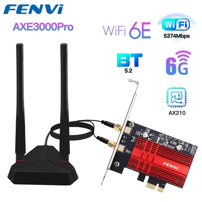 Tri Band 2.4G/5G/6Ghz Wi-Fi 6E for Intel AX210 Wireless PCIE Network Card Adapter 802.11AX Bluetooth