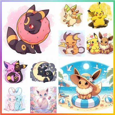 Eevee Pokemon Cute Anime Cartoon Diamond Painting Cross Stitch Mosaic Embroidery Home Decor 5D DIY