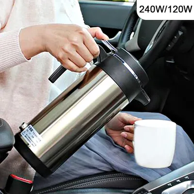 12V/24V 1200 ML Electric Heating Cup Kettle Stainless Steel Water Heater Bottle Auto Shut Off Fast