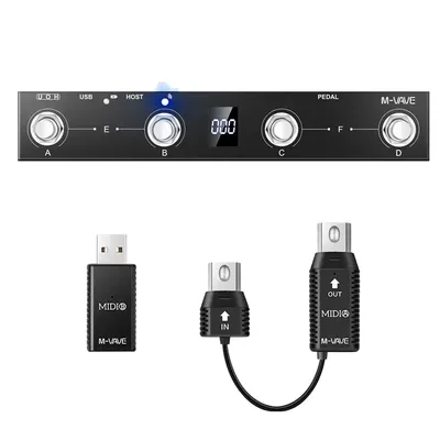 M-vave Chocolate Plus Programmable MIDI Controller 4 Buttons Footswitch Support Host USB MIDI