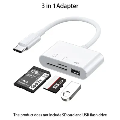 Fro 3 In 1 Typ-C Adapter TF SD Memory Card Reader OTG USB C USB2.0 Card Connector For Samsung Xiaomi
