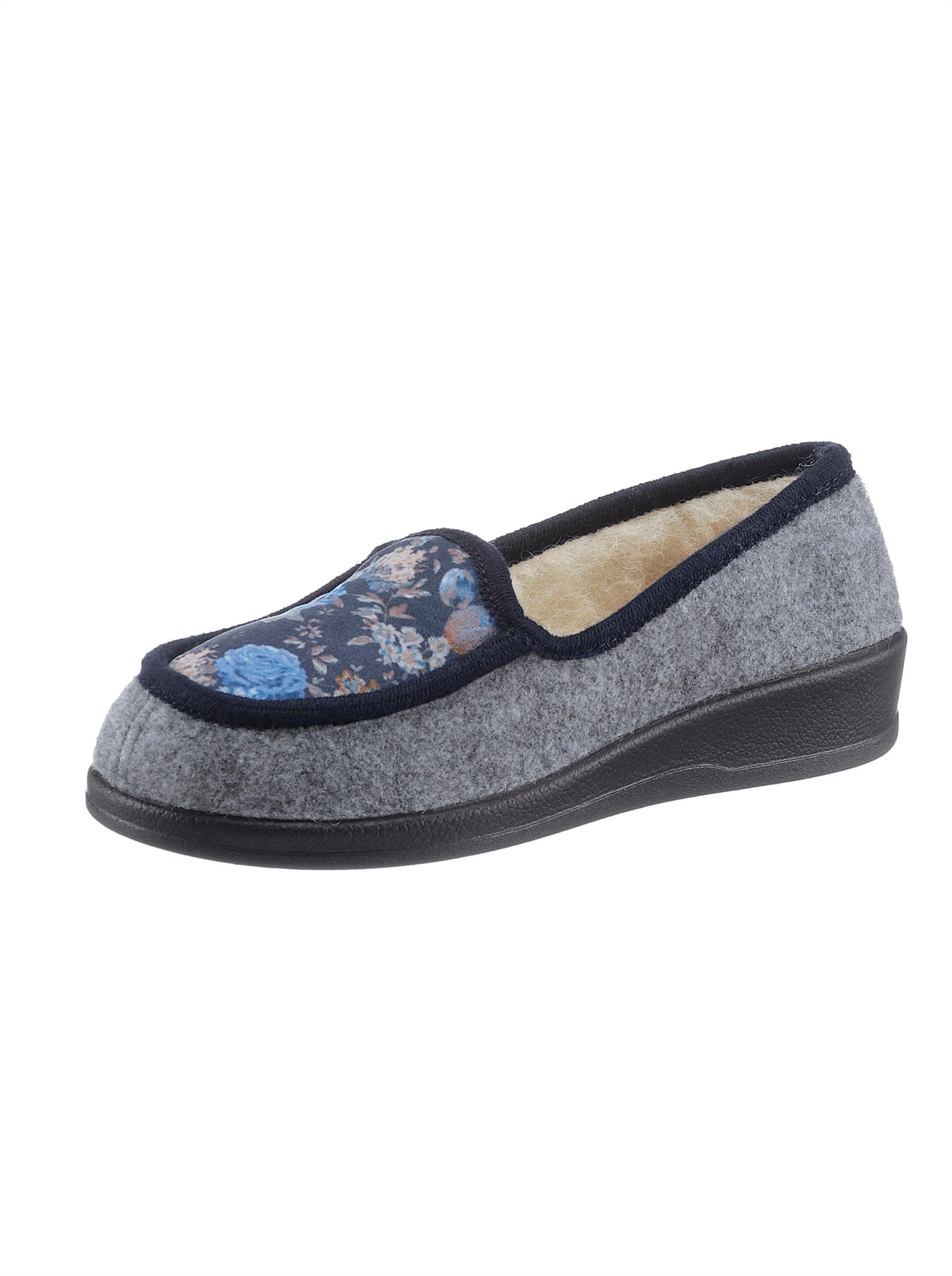 Hausschuh SCHAWOS, Damen, Gr. 40, grau, Textil, Schuhe