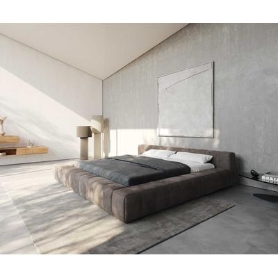 DELIFE Polsterbettgestell Espazio 180x200 cm Mikrofaser Taupe Vintage mit Stauraum, Polsterbetten Image