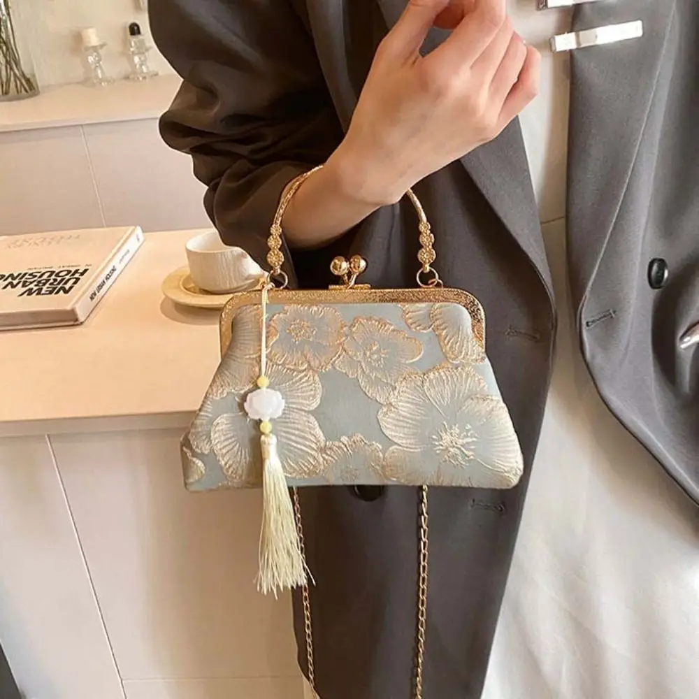 Cheongsam accessori ricamo banchetto borsa borsa da polso borsa a tracolla Hanfu borsa a tracolla borsa a tracolla grande capacità pochette da donna