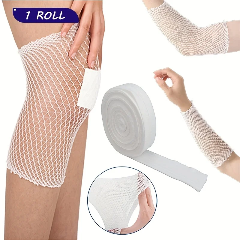 1 Rolle elastisches Netz, Wundverband, Netz, röhrenförmiger Verband, Netzschlauch, röhrenförmiger Gaze-Fix, atmungsaktiver Verbandhalter für Handgelenk, Ellenbogen Image