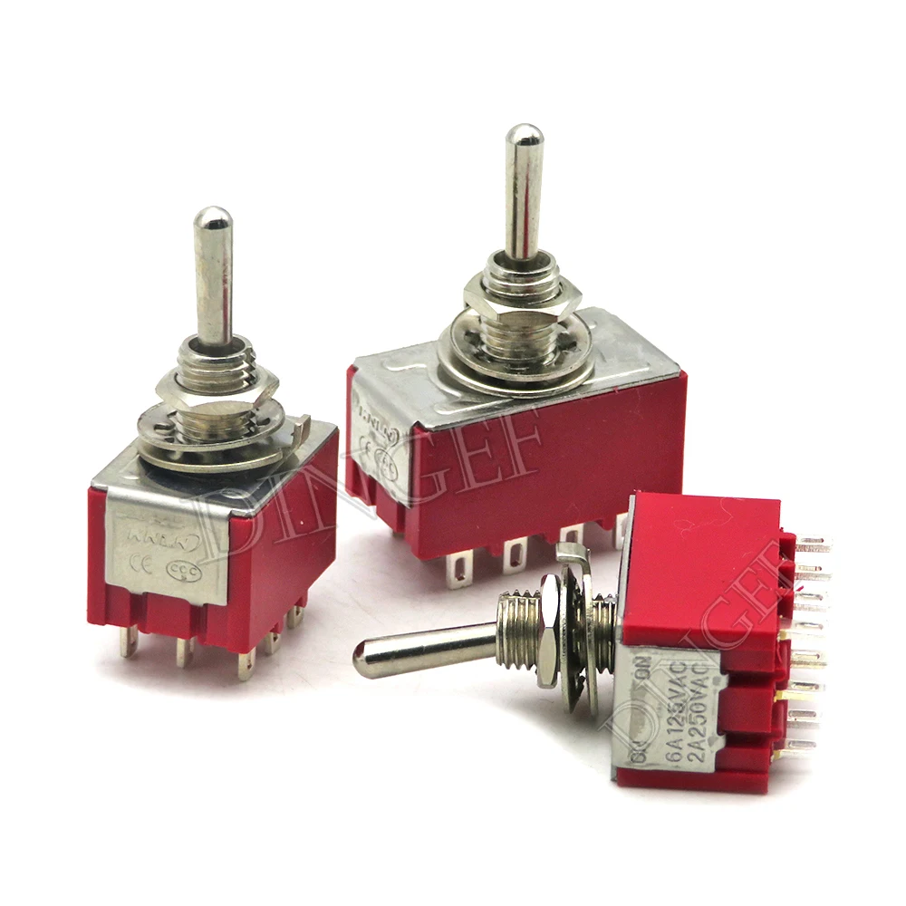 Kippschalter Mini-Schalter 2 Positionen 3-Positionen-Rastschalter MTS-302 MTS-303 MTS-402 MTS-403 ON-ON ON-OFF-ON SPDT DPDT Image