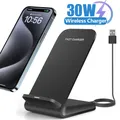 Supporto per caricabatterie wireless da 30 W per IPhone 15 14 13 12 Pro XR 8 X XS Max Samsung Xiaomi Dock station di ricarica rapida a induzione