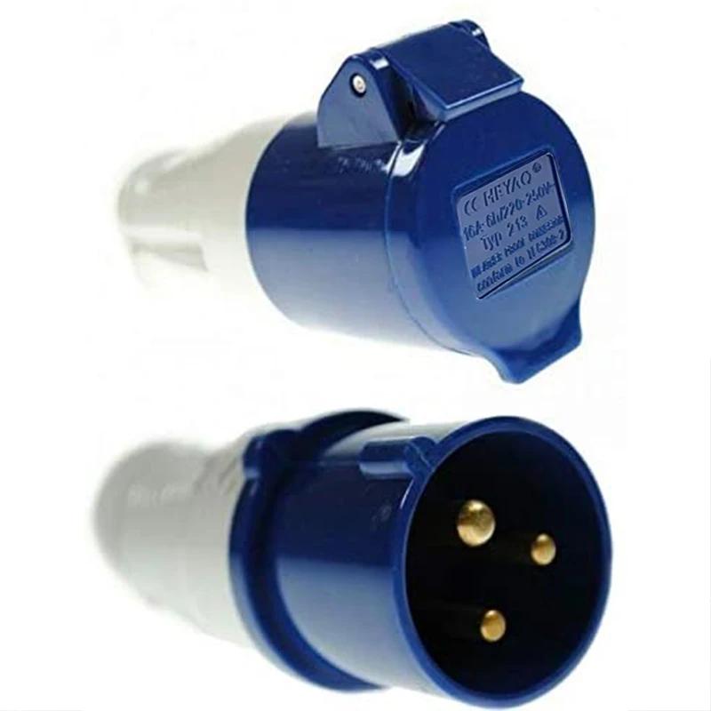 Auto-Anschluss-Stecker-Adapter, Hauptstecker, Haken-Up-Stand-Adapter, 3-poliger Netz-Anschlusssteckdosen-Adapter, 240 V, 16 A, Wohnwagen, Wohnmobil Image