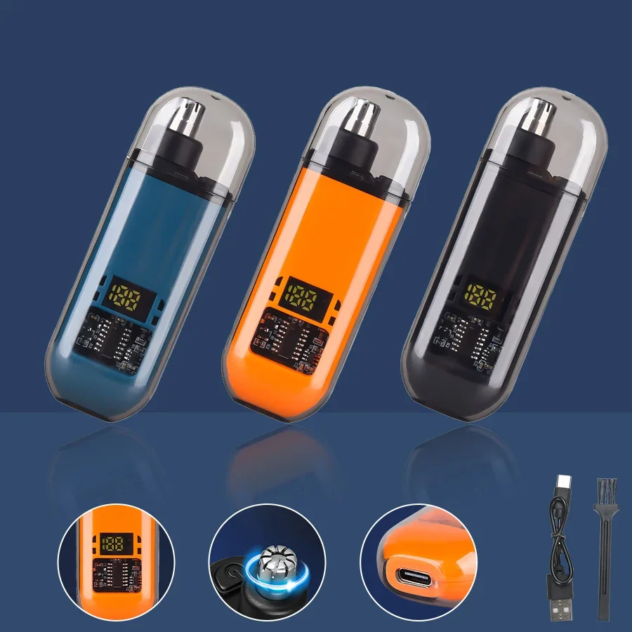 Mini-elektrischer Nasenhaarschneider, wiederaufladbar, multi-kinetische Rasur, 2-in-1, Unisex, vollautomatisch, waschbar, Rasier-Nasentrimmer