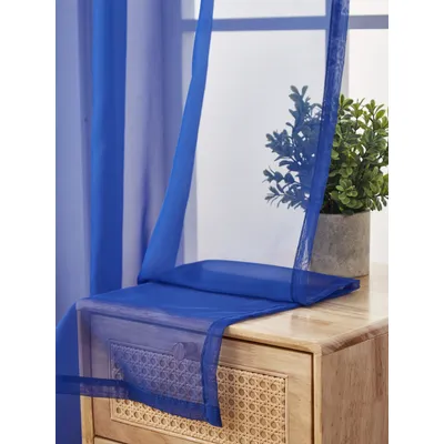 Marineblau wasserdichte transparente Vorhänge Paneele für Wohnzimmer Garten Tab Top Indoor Privatsphäre Voile Vorhänge