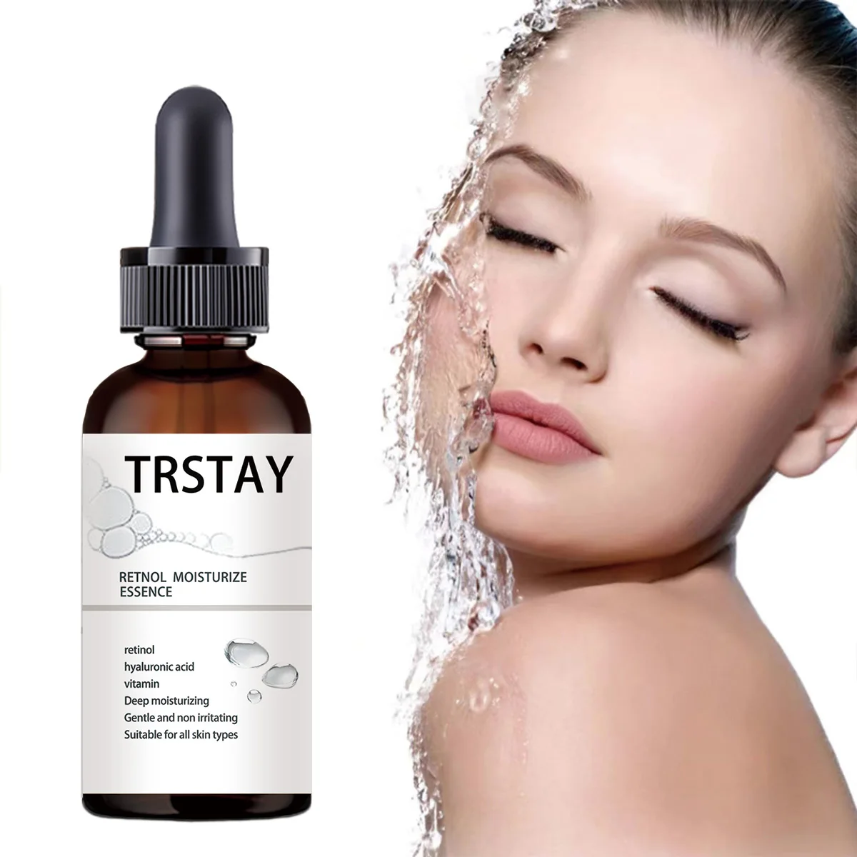 TRSTAY Retinol Squalene-Essenz hellt den Hautton auf, spendet Feuchtigkeit, reduziert Stumpfheit und strafft die Haut Image