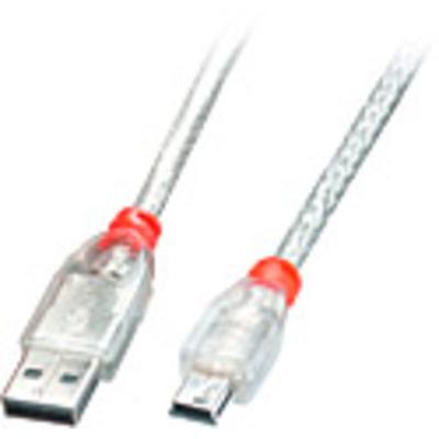 Lindy - USB-Kabel usb-a Stecker, USB-Mini-B Stecker 3.00 m Transparent 41784