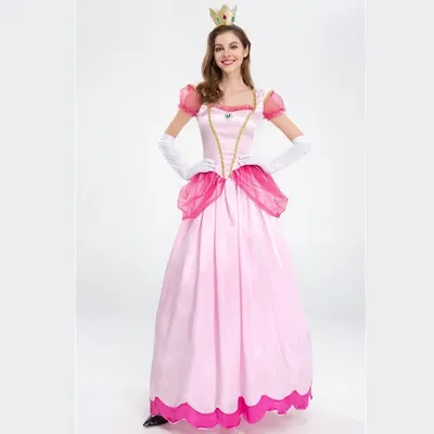 Halloween Purim Super Bro Plumber Adult Peach Princess Fancy Costume Christmas Carnival Party Alice