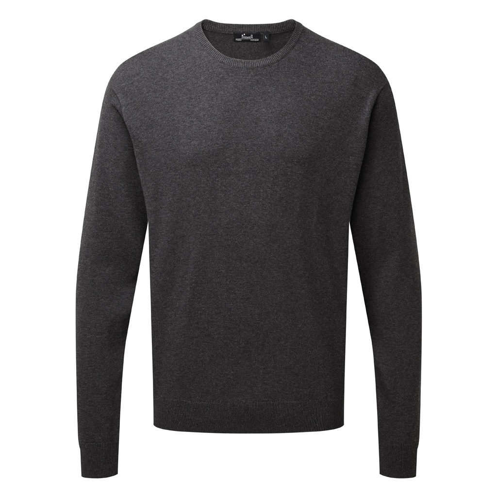 Premier Erwachsene Unisex-Pullover mit Rundhalsausschnitt aus reicher Baumwolle (Holzkohle) Image